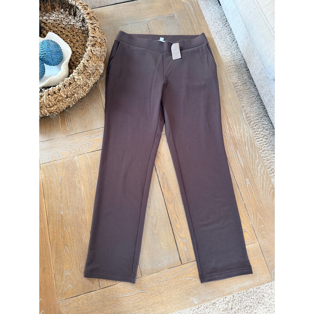 NWT J.Jill Pull On Straight Leg Pants Women's Chocolate Brown‎ Size Medium